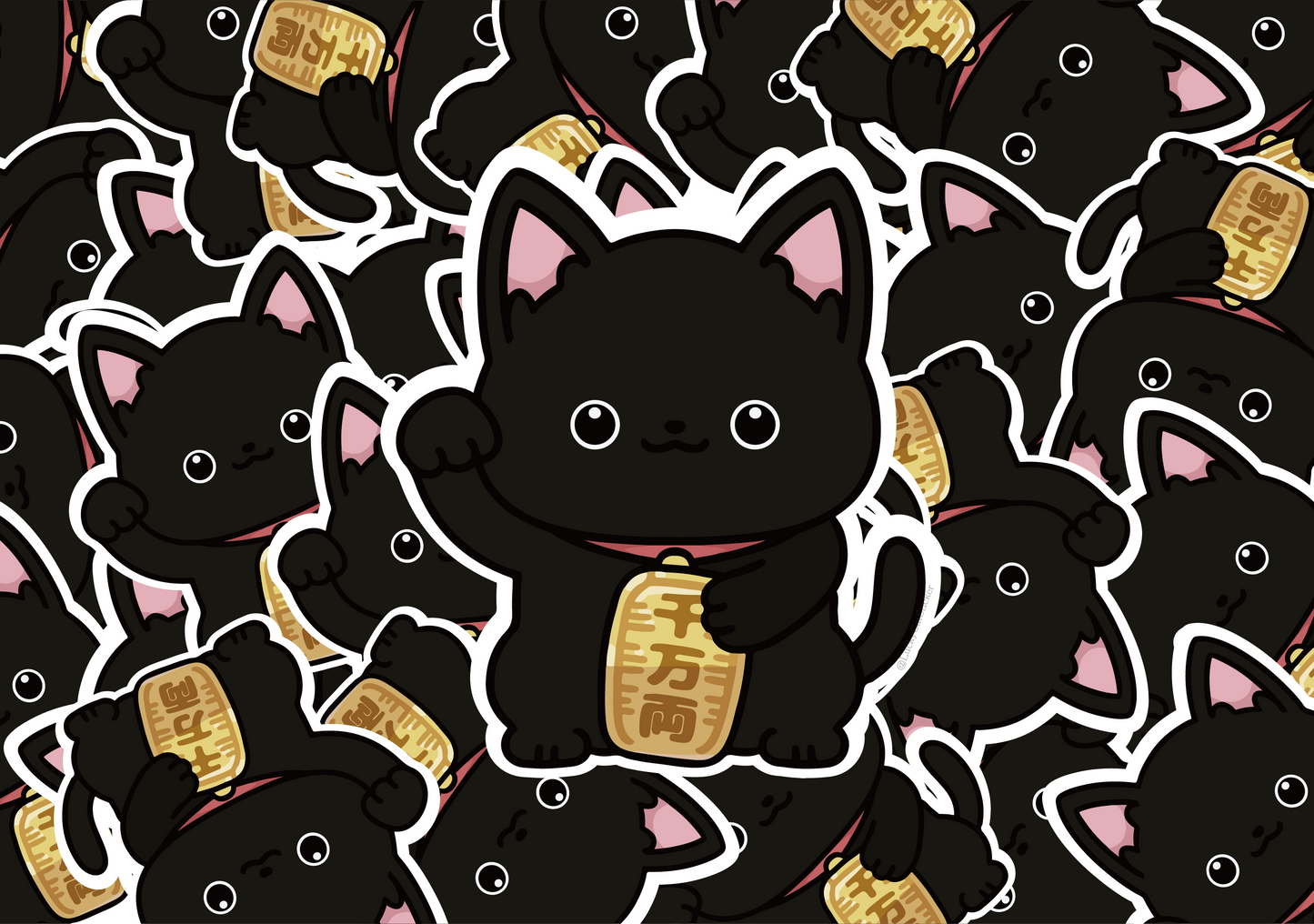 Black Lucky Cat | Cat Sticker | Cat Lover | Waterproof Sticker