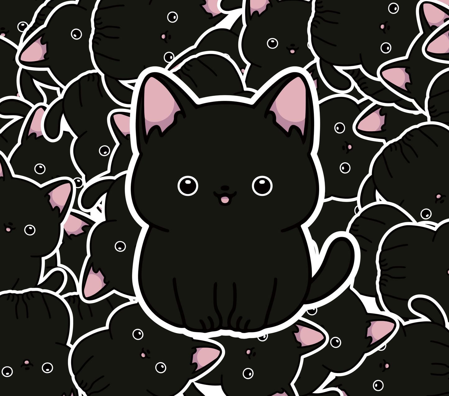 Black Sitting Cat Sticker  | Cat Sticker | Cat Lover | Waterproof Sticker
