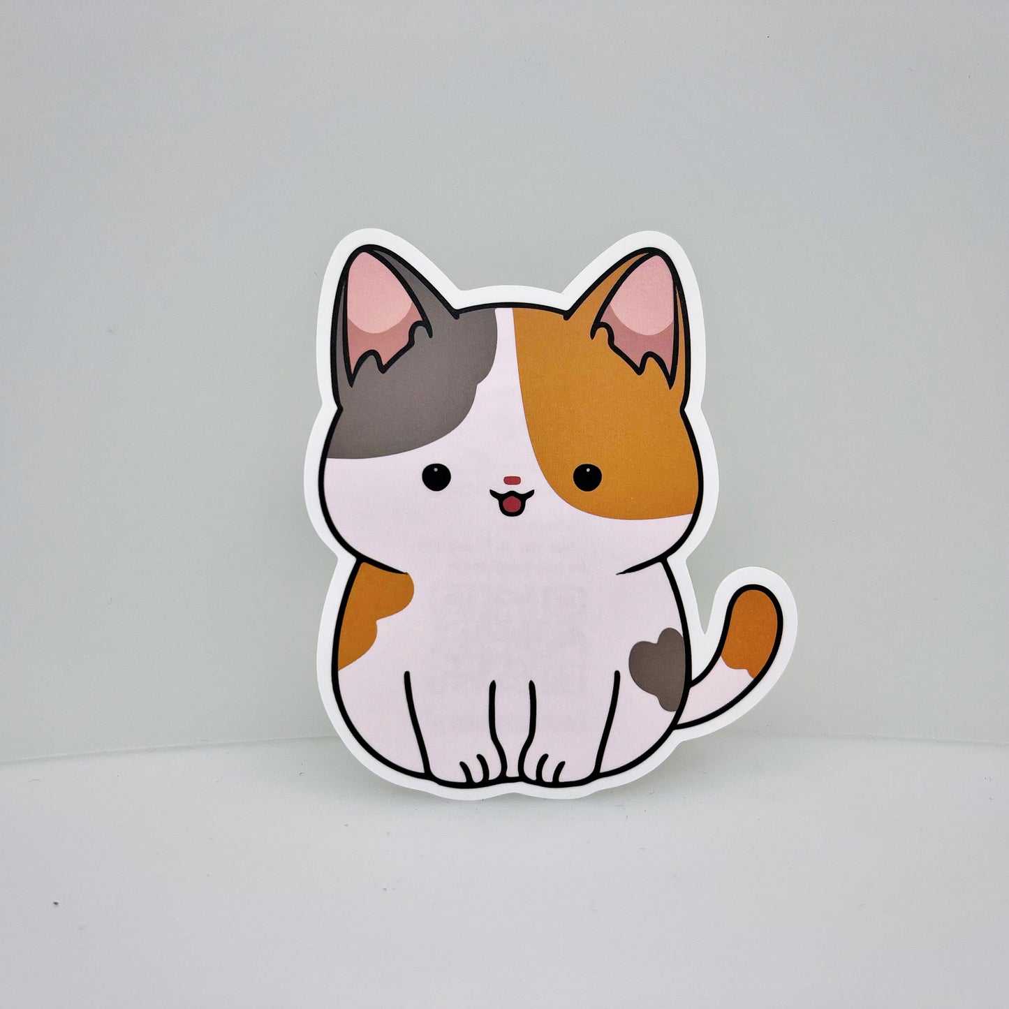 Calico Sitting Cat Sticker | Cat Sticker | Cat Lover | Waterproof Sticker