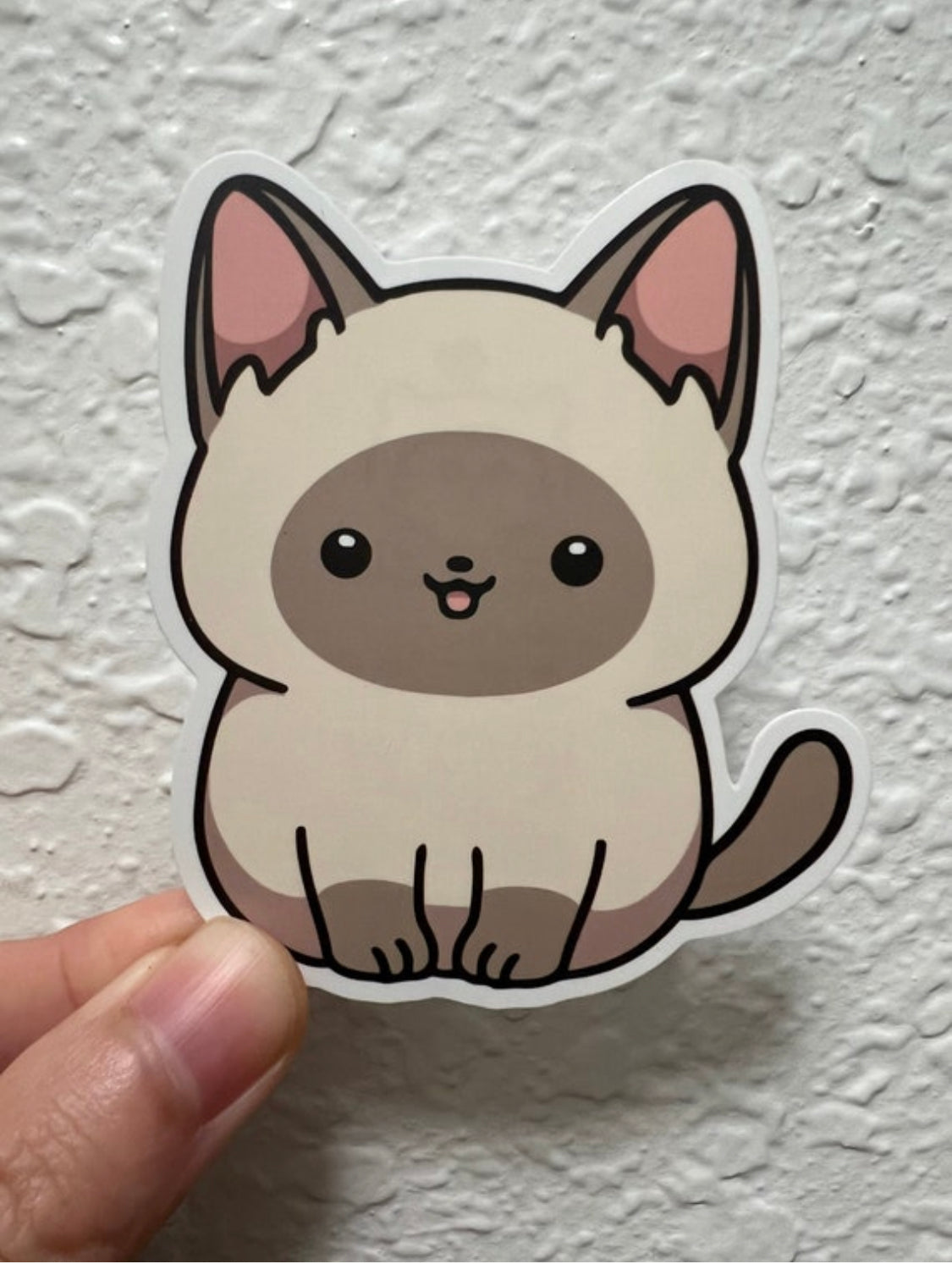 Siamese Sitting Cat Sticker  | Cat Sticker | Cat Lover | Waterproof Sticker