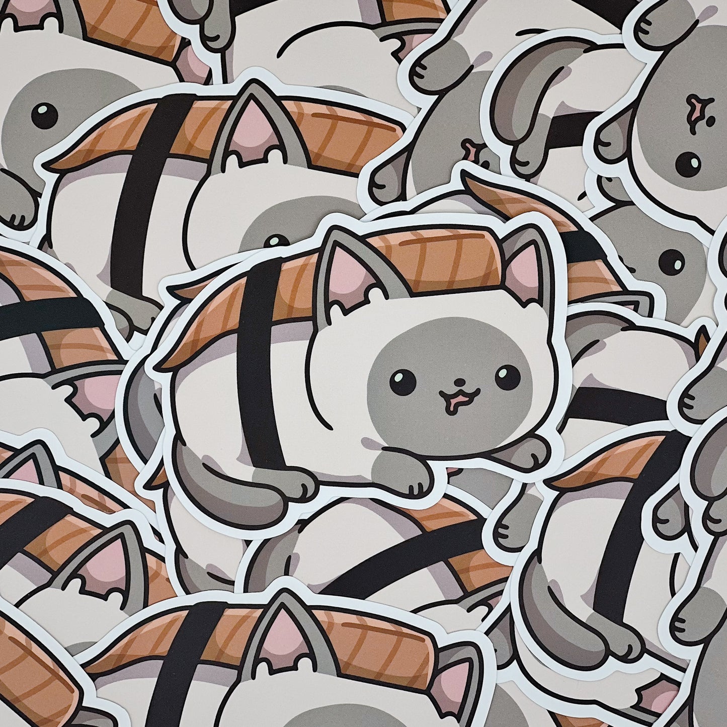 Siamese Sushi Cat | Cat Sticker | Cat Lover | Waterproof Sticker