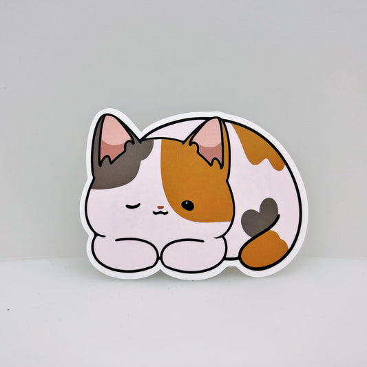 Calico Sleeping Cat Sticker | Cat Sticker | Cat Lover | Waterproof Sticker