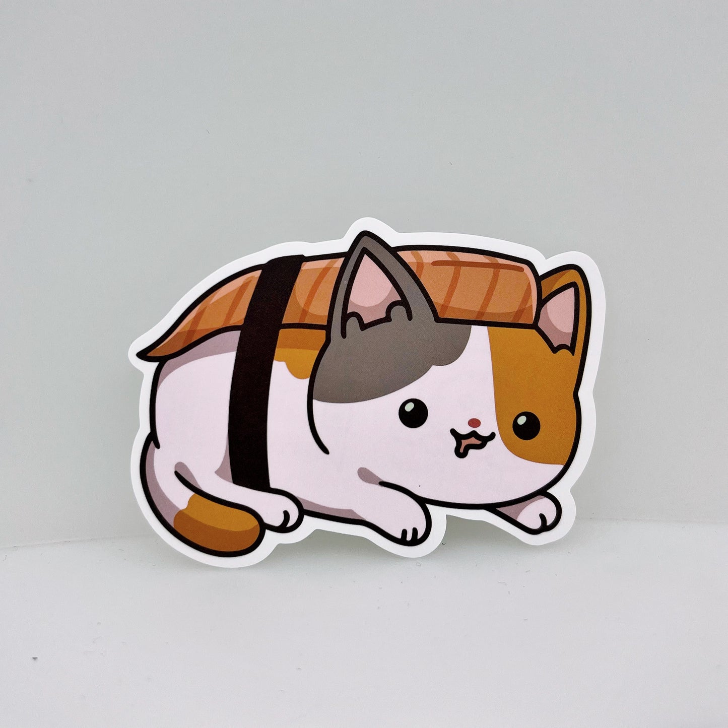 Calico Sushi Cat Sticker | Cat Sticker | Cat Lover | Waterproof Sticker