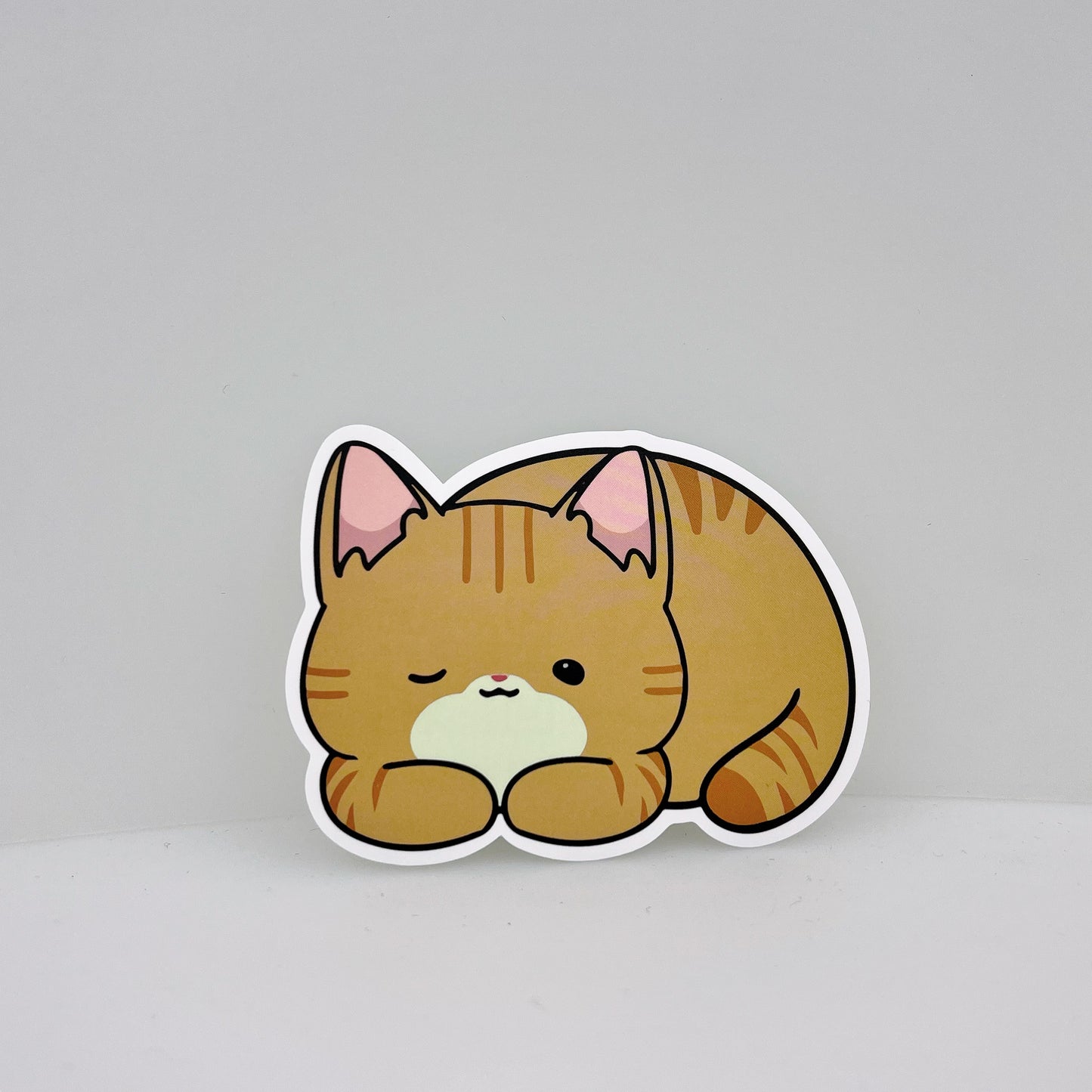 Orange Sleeping Cat Sticker | Cat Sticker | Cat Lover | Waterproof Sticker