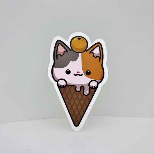 Calico Ica Cream Cat Sticker | Cat Sticker | Cat Lover | Waterproof Sticker