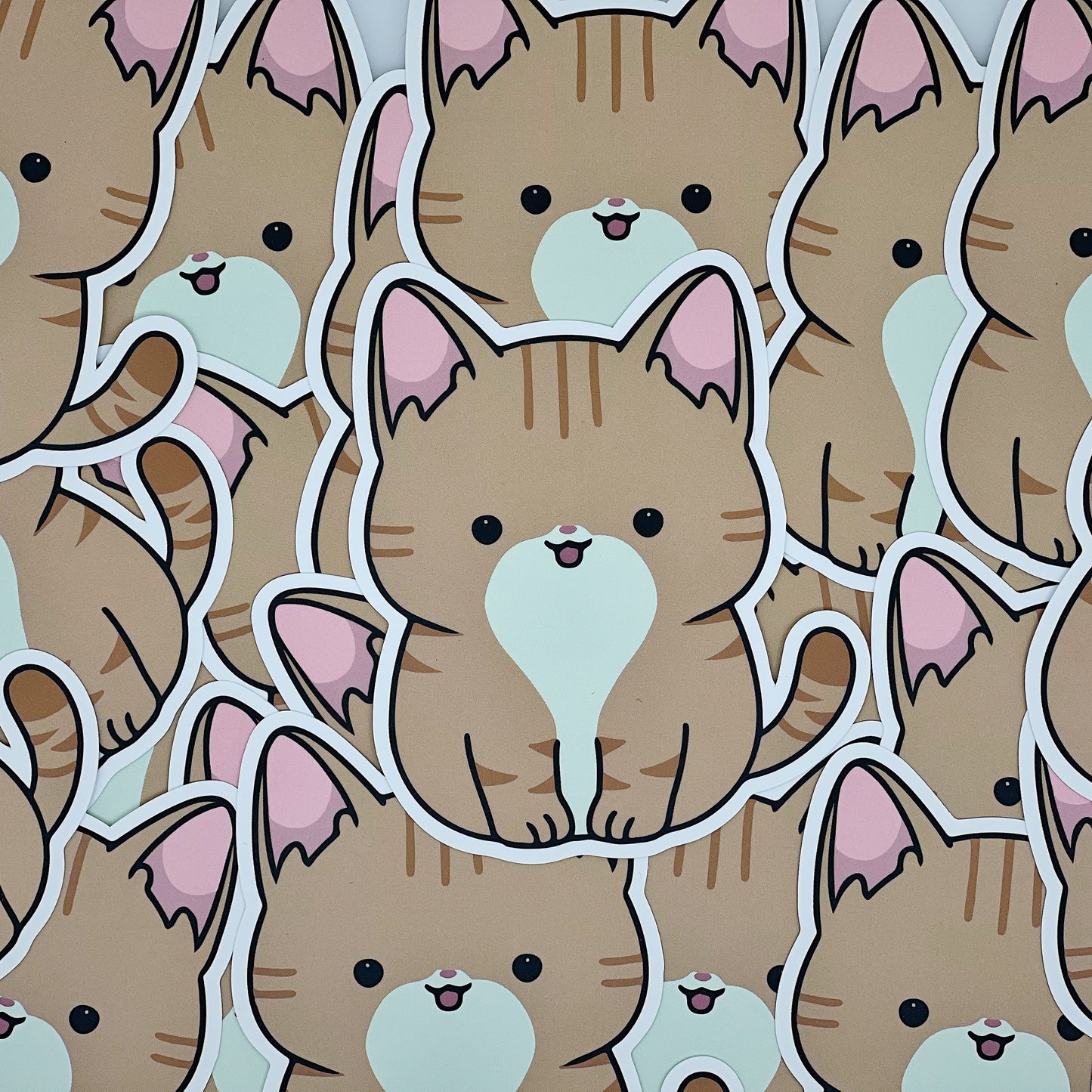 Orange Fat Sitting Cat | Cat Sticker | Cat Lover | Waterproof Sticker