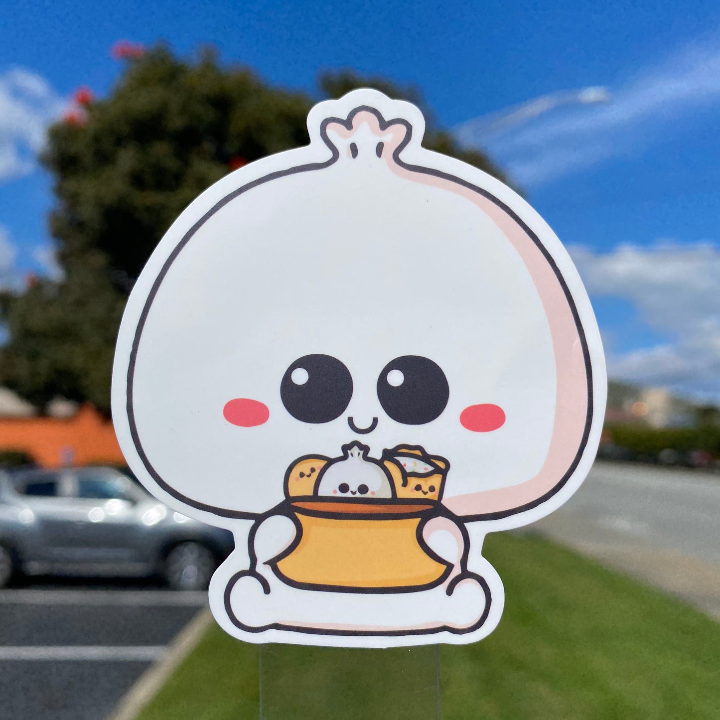 Dumpling Dim Sum Boy Sticker | Kawaii Sticker | Food Sticker |
