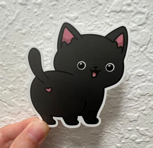 Black Butt Cat Sticker | Cat Sticker | Cat Lover | Waterproof Sticker