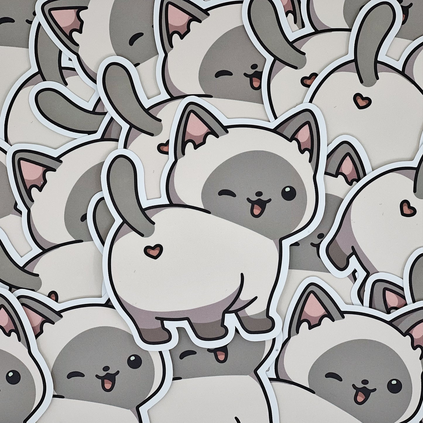 Siamese Butt Cat Sticker | Cat Sticker | Cat Lover | Waterproof Sticker