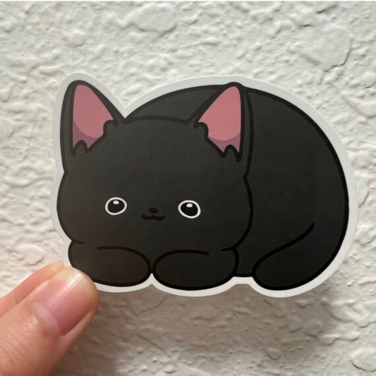 Black Sleeping Cat Sticker | Cat Sticker | Cat Lover | Waterproof Sticker