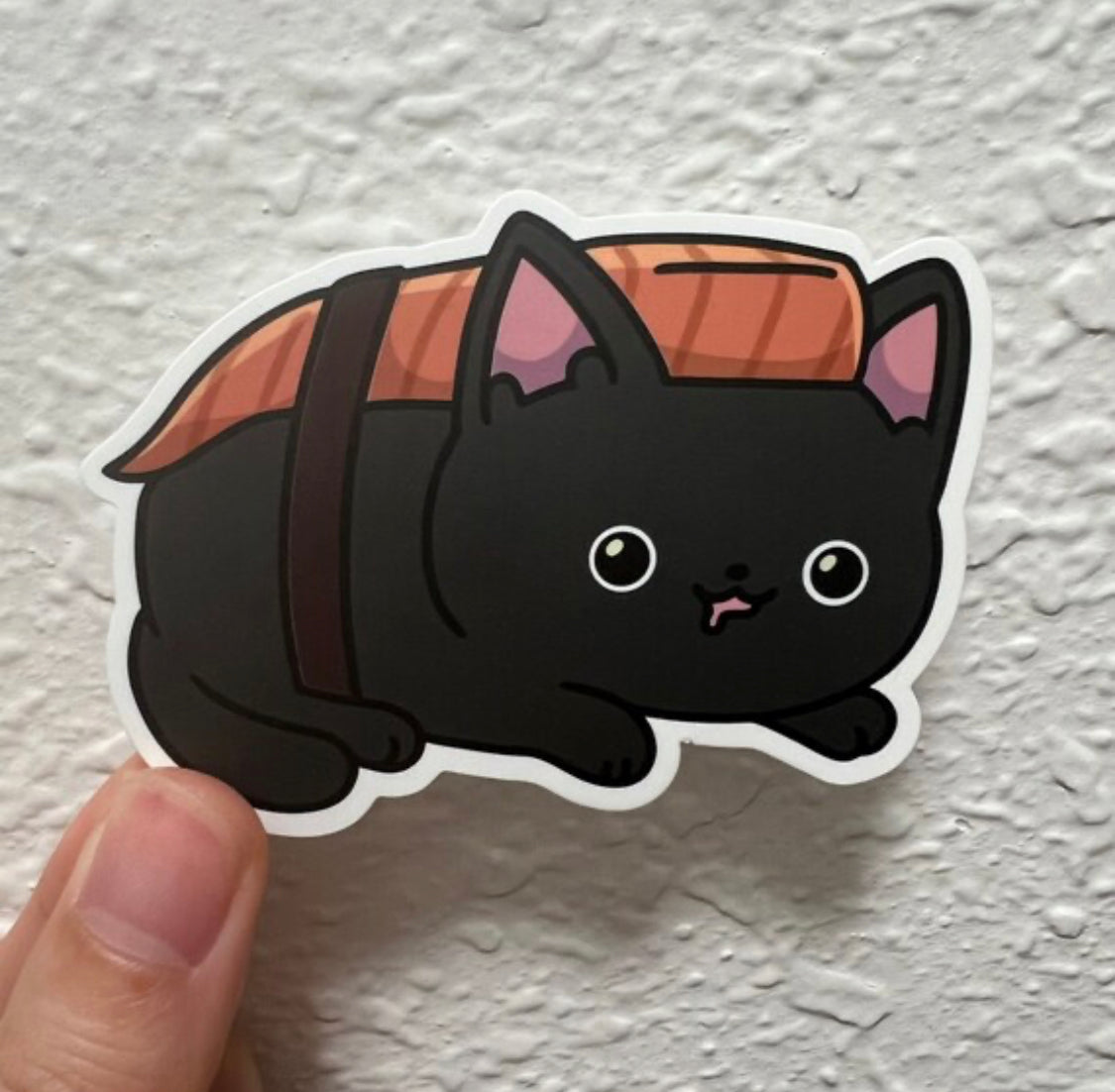 Black Sushi Cat Sticker | Cat Sticker | Cat Lover | Waterproof Sticker